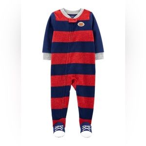 NWOT Baby‎ 1-Piece Football Fleece Footie PJs Size 4T